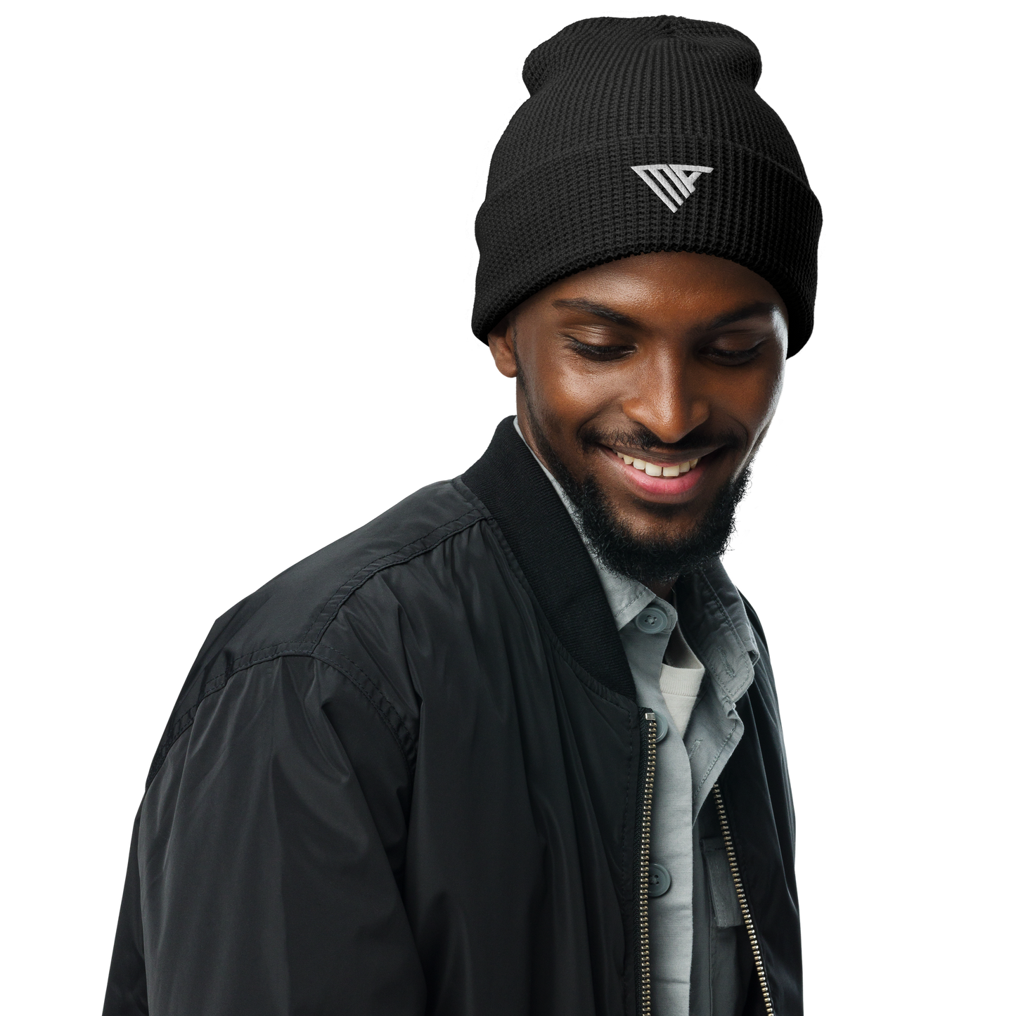 MA Black Waffle beanie