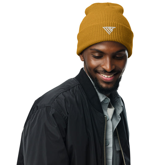 MA Mustard Waffle beanie
